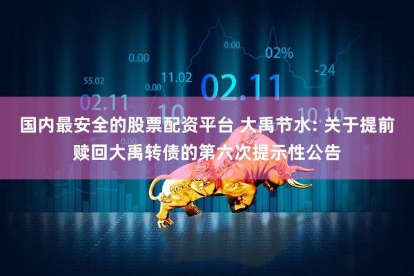 国内最安全的股票配资平台 大禹节水: 关于提前赎回大禹转债的第六次提示性公告